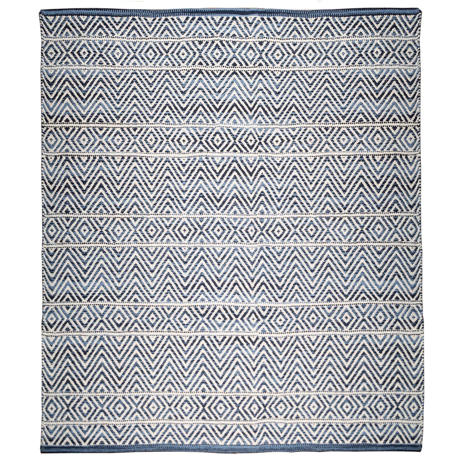 Tapis tissé à plat en coton chevrons Fabstyles pour salon, couloir