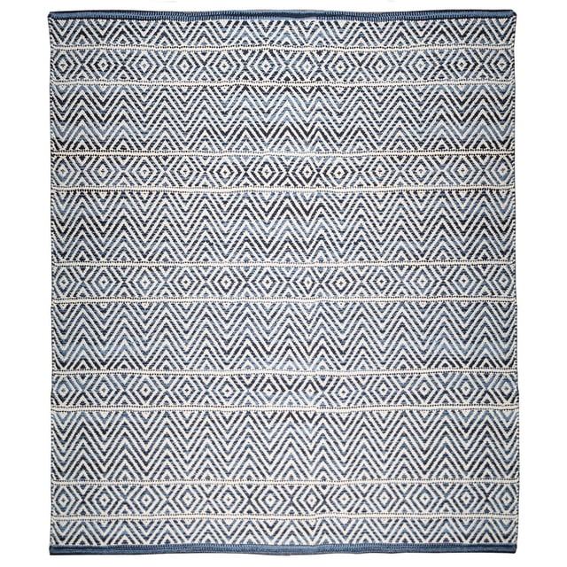Fabstyles Herringbone Cotton Flat Weave Area Rug for Living Room, Hallway, Patio
