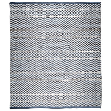 Tapis tissé à plat en coton à chevrons Fabstyles pour salon, couloir, patio