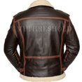 thumbnail image 2 of B3 Bomber Jacket Mens Brown Leather Bomber Jacket B3 Aviator Jacket Mens Brown Leather Jacket Shearling Aviator Jacket Mens Shearling Jacket size XXXS, 2 of 4