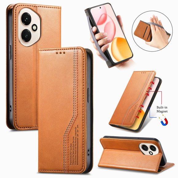 Compatible with GANGXUN Honor 400 Wallet Case, Retro Leather Flip Cover with Card Holder,Anti-Slip,Wrist Strap