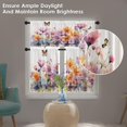 thumbnail image 3 of Floral Kitchen Curtains Watercolor Window Curtains Valance and Tier Set 36 Inch, Purple Orange Flowers Rod Pocket Short Tier Curtain, Modern Small Cafe Curtains for Kitchen Decor, 3 of 5
