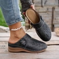 thumbnail image 2 of RKSTN Women Clogs Pu Mules Spring Summer Solid Color Novel Chic Closed Toe Exposed Casual Flat Soled Slippers with Slight Heel, 2 of 7