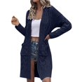 thumbnail image 2 of IMENGL Autumn winter loose solid alpaca wool sweater, Blue 3XL, Size M-3XL, 2 of 4