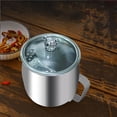 thumbnail image 1 of Stainless Steel Tea Cup with Slag Separator Filter, 12.5x8.5x8.5cm, 304 Rust-Proof Material for Safe Brewing, Crescent Design for Tea Lovers & Home Use Hzhnb | Stainless Steel, Silver, 1 of 8