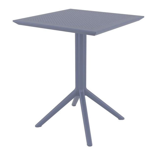 Compamia Sky Square Folding Table 24 inch Polypropylene Resin with Folding Top, Dark Gray (1 Count)