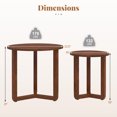 thumbnail image 3 of Costway Round Nesting Coffee Table Set of 2 with Thickened Top & Solid Rubber Wood Legs Walnut, 3 of 10