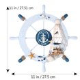 thumbnail image 3 of Nautical Beach Wooden Boat Ship Steering Wheel Fishing Net Shell Home Wall Decor (Seabird), 3 of 8