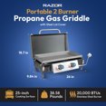 thumbnail image 3 of Razor Griddle GGT2131M Gril Portatif au Propane LP à 2 Brûleurs de 25 Pouces, Acier, 3 of 12
