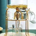 thumbnail image 2 of Glass Bottle With Faucet Ceramic Lid Wine Jar Cold Water Beverage Bucket Transparent Multi-Use Base Home Storage, 2 of 13