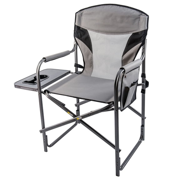 Ozark Trail Director Chair with Side Table, Holds up to 300lbs, Durable Polyester, Steel Frame