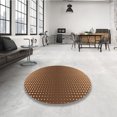 thumbnail image 4 of Ahgly Tapis Rond Lavable en Machine Intérieur Transitionnel Rouge Brun, 6 Pieds Rond, 4 of 7
