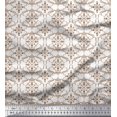 thumbnail image 1 of Soimoi Brown Rayon Fabric Moroccan Damask Decor Fabric Printed Yard 42 Inch Wide, 1 of 3