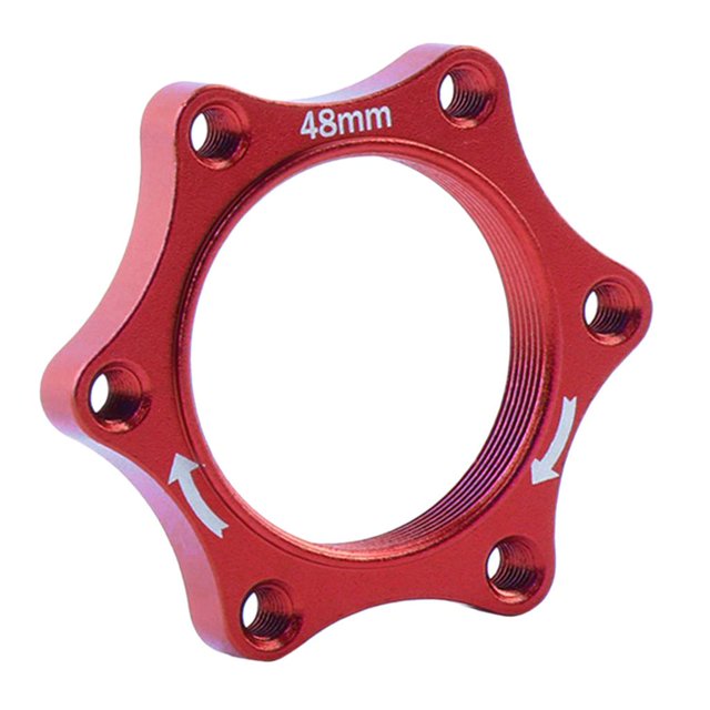 Base Adaptateur de Bride de Disque de Rotor en Alliage d'Aluminium pour Moyeu Avant/arrière Fileté de Vélo Rouge 48 mm