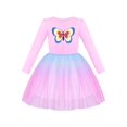 thumbnail image 2 of Robe Fille Bleue Butterfly Paillettes Dégradé Tulle 7 Ans, 2 of 7