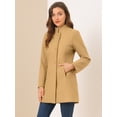thumbnail image 3 of INSPIRE CHIC Manteau d'Hiver pour Femme à Col Montant, à Simple Boutonnage, Long, 3 of 6