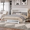 thumbnail image 2 of Northfield Lit Escamotable Moderne en Bois Massif Format Grand avec Matelas, Blanc, 2 of 20