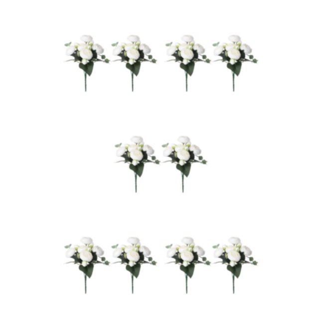 Baohd 2x Artificial Flowers – Elegant For Decoration Long-lasting Durability white 5Set