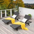 thumbnail image 2 of Costway 1PC Folding Patio Chaise Lounge Chair Outdoor Rattan Adjustable Recliner Quick Dry Foam All Weather, 2 of 8