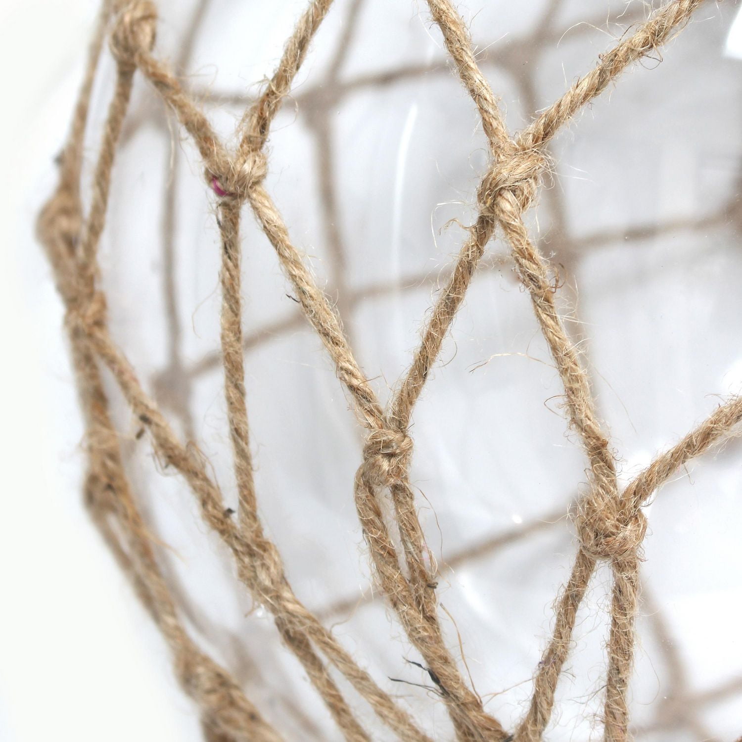 Elegant Designs Buoy Netted Brushed Nickel Coastal Ocean Sea Glass Pendant with Natural Rope