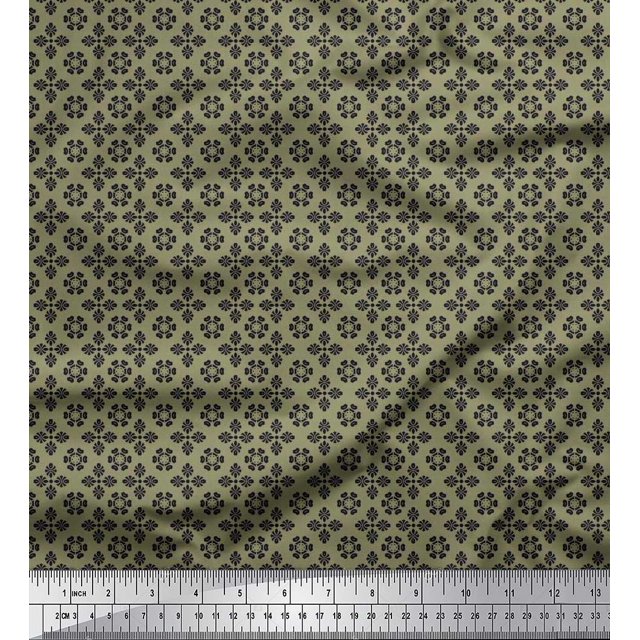 Soimoi Poly Georgette Fabric Artistic Floral Shirting Print Sewing Fabric Yard 52 Inch Wide