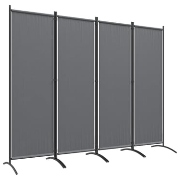 Outsunny Room Divider, 5.6FT Folding Privacy Screen, Dark Grey