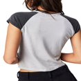 thumbnail image 4 of Women‘s Casual Basic Vintage Star Pattern Short Sleeves Slim Fit Crop Tops T-Shirts, 4 of 5