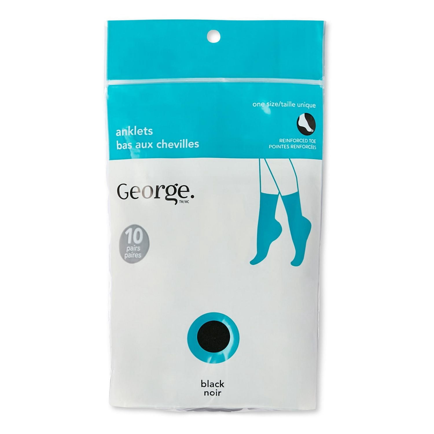 Lot de 10 paires de socquettes George pour femmes