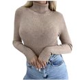 thumbnail image 1 of hoksml Women's Turtleneck Sweater Base Solid Color Slim Fit Knit Pullover Fashion Soft Layering Essential for Winter, 1 of 5