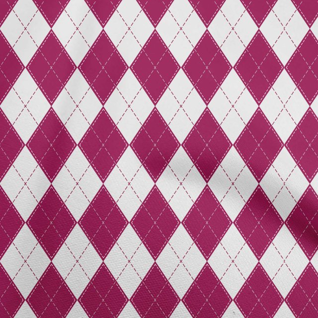 oneOone Velvet Dark Magenta Fabric Check Argyle Craft Projects Decor Fabric Printed By The Yard 58 Inch Wide