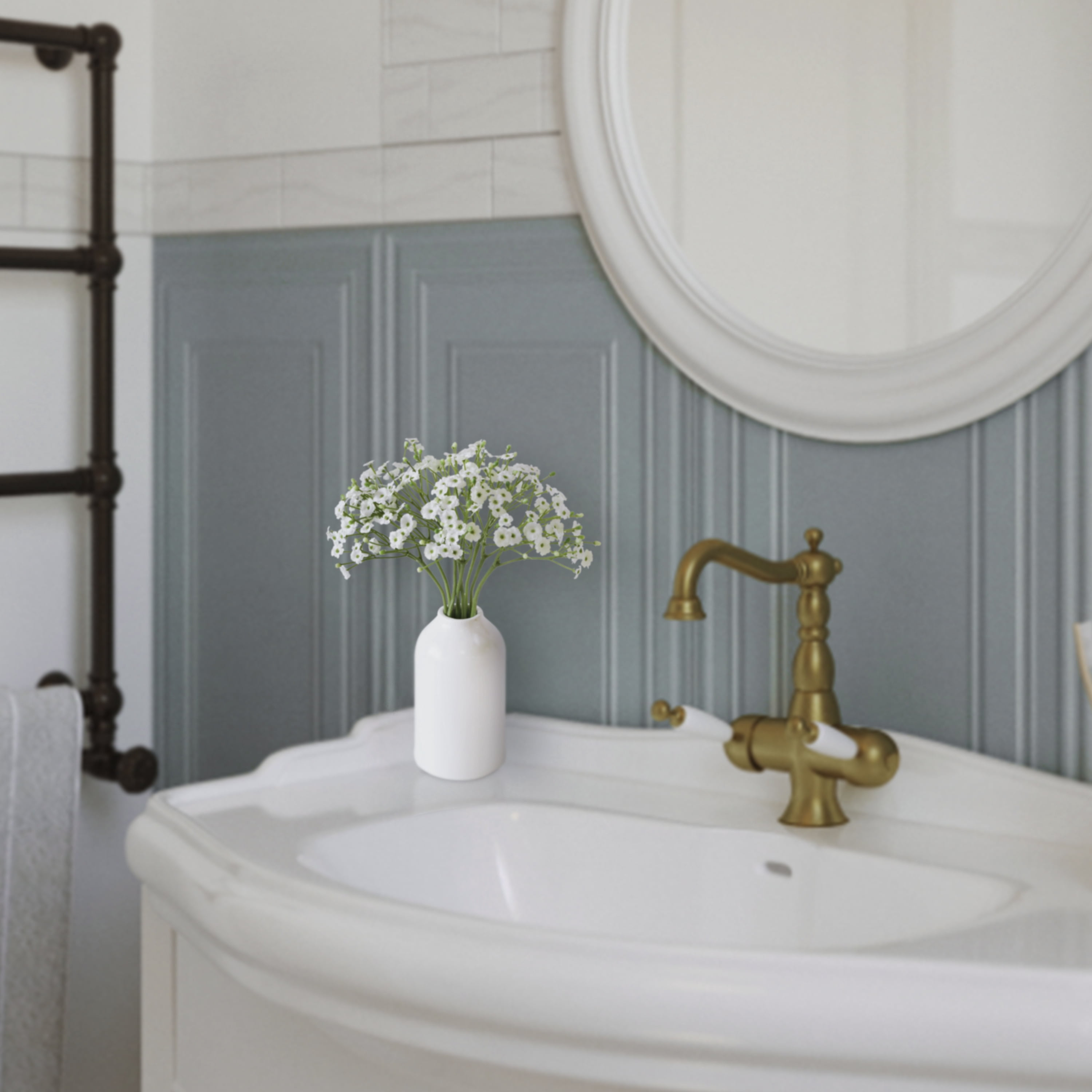 Ensemble de 3 Tiges de Fleurs de Gypsophile Artificielles, Pour utilisation à l'intérieur