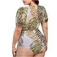 thumbnail image 3 of Maillot de Bain Bikini pour Femme Grande Taille, Type Fendu, Froncé, Contrôle du Ventre, 3 of 9