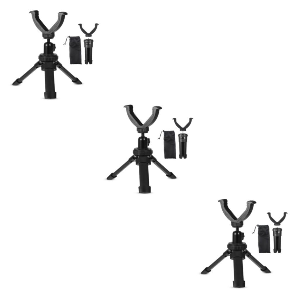 Ruiboury Durable Shooting Rest Tripod With 360掳 Rotation And Anti-corrosion Aluminum V Yoke V Yoke Stick Black 3Set