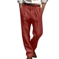 thumbnail image 2 of AherBiu Pantalon Habillé pour Homme Rétro à Taille Extensible, Jambe Droite, avec Poches, Pantalon Classique Ajusté, 2 of 6