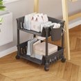 thumbnail image 4 of SLYNSHome 2-Tier Multi-functional Storage Rack with Wheel for Kitchen Bathroom Under Sink,Plastic Organizer Easy Assembly Space Saving Home Storage Solution - Black, 4 of 6
