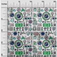 thumbnail image 2 of oneOone Georgette Viscose Green Fabric Medical Doodle Craft Projects Decor Fabric Printed By The Yard 42 Inch Wide, 2 of 4