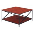 thumbnail image 1 of Convenience Concepts Tucson Table Basse Carrée en Métal Noir en Bois de Cerisier, 1 of 7