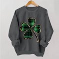 thumbnail image 2 of SDNall Chandail à Manches Longues pour Femmes, Imprimé Trèfle de la Saint-Patrick, Tunique Décontractée Ample à Col en V, 2 of 6