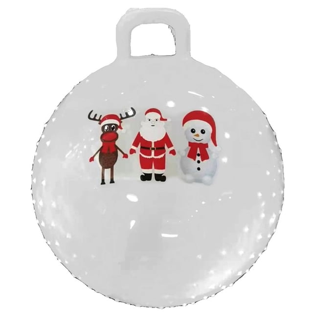 MesaSe Christmas Theme Yoga Ball Lightweight Anti-slip PVC Handle Hopper Ball for Exercise