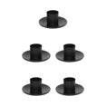 thumbnail image 2 of Thinsony Pillar Candle Holder Candlelight Home Decor Party for Dining Christmas Black Small 5Set, 2 of 6
