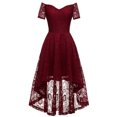 thumbnail image 1 of adviicd Robes Femmes Été 2024 Décontracté Manches Courtes Col Rond Taille Élastique Smockée Robe Midi Rouge,S, 1 of 4