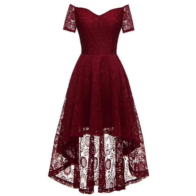adviicd Robe d'Été pour Femmes Robe Mini Évasée Sans Manches à Bretelles Spaghetti avec Nœud Dos Nu en Dentelle Rouge, TG