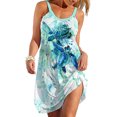 thumbnail image 1 of Daeful Robe d'Été à Bretelles, Robe Midi, Robes Trapèze, Femmes, Décontractée, Imprimé Floral, Évasée, Tortue de Mer, m, 1 of 9