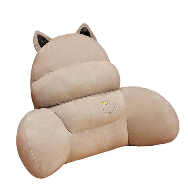 Coussin de Dossier pour Lit, Oreiller de Dossier, Oreiller de Repos pour Lit, Oreiller de Lecture Gris