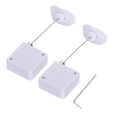 Unique Bargains Verrouillage de Câble Rétractable avec Adhésif Double Face terminal Arc de Verrouillage à Distance Lent 600g 2Set Blanc