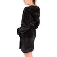 thumbnail image 4 of LSLJS Femmes Doux Couleur Unie Manches Longues Col en V Hiver Ceintures Poches Molleton Faux Velours Tenue de Nuit Robe Chemises de Nuit, Peignoir pour Femmes, 4 of 7