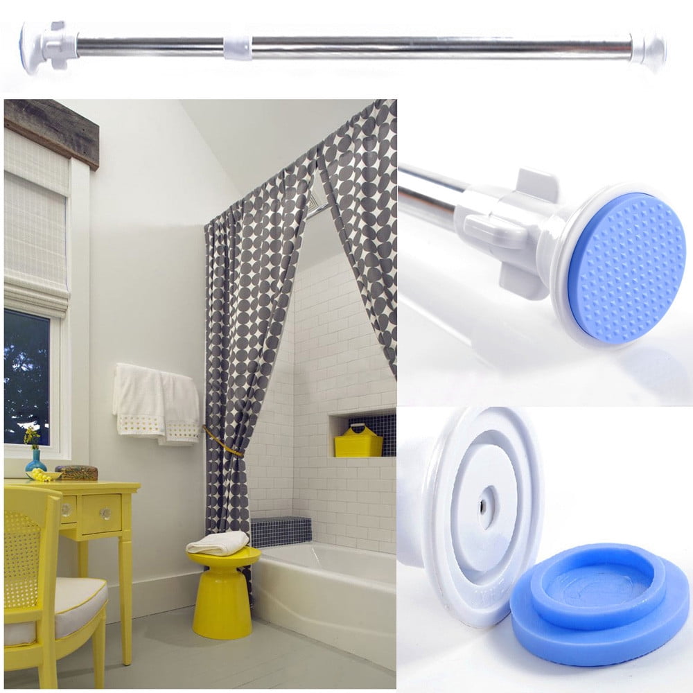NEW Telescopic Shower Curtain Rail Extendable Heavy Duty Steel Pole Rod Shower Curtain for Shower Bathtub Liner Bathroom Curtains Shower Sheer Fabric Shower Curtain And Shower Curtain Fabric Snowflake