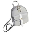 thumbnail image 1 of Women Bow Decoration Mini Backpack PU Leather Backpack Solid Color School Bag, 1 of 3