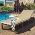 thumbnail image 4 of Costway 2PCS Outdoor Rattan Lounge Chair Chaise Recliner Adjustable Cushioned Patio Yard, 4 of 10