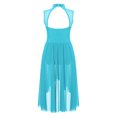 thumbnail image 4 of RUNQHUI Robe de Danse Ballet Lyrique Sans Manches pour Filles avec Strass, Justaucorps Latin Jazz Moderne Turquoise 8, 4 of 7